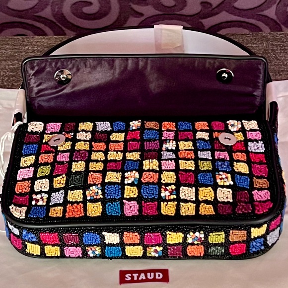 🌺🎉2XHP🎉🌺 NWT Staud Tommy Shoulder Bag Dance Floor - Picture 6 of 16